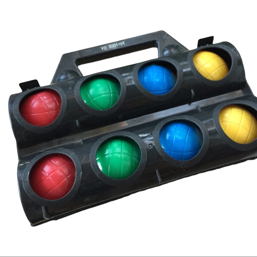 Vintage Bocce Ball Yard Game Set w/ Carrying Case